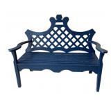 Blue Wooden Bench - 41 x 50 x 22