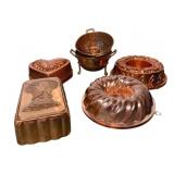 Lot of Copper Molds & Strainers