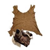 Tanned Leather Pelt & Assorted Fur Collars