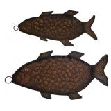 2 Metal Fish Decor, Largest 22 x 12