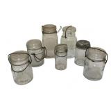 7 Small Mason Jars - 8" Tall