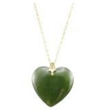14k Gold & Jade Heart Necklace