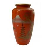 Japanese Pigeon Blood Lacquer Vase 7"