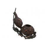Antique Japanese Ikebana Gourd Basket
