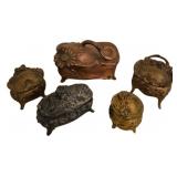 Group of 5 Art Nouveau Style Dresser Boxes