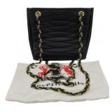 Vtg Leiorgio Quilted Leather Chain Tote
