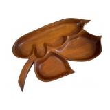 Mid Century Teak Leaf Bowl 24"x15"x2"