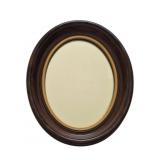 Antique Oval Wood Frame Mirror w/ Gilt Liner