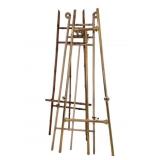 4 Vtg Easels Brass Wood & Painted Metal 60"