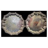 2 Sheridan Silver Plated Serving Trays 17"x17"