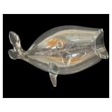 Blenko Clear Glass Large Fish Vase 9x22