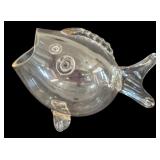 Blenko Clear Glass Fish Vase 7"x12.5"