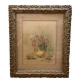 Flowers Print in Decorative Frame 20.5"x18"