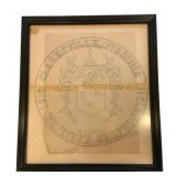 Clarksville, VA Framed Town Seal 13 x 15.5