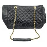 Capica Quilted Leather Tote Bag 10"x16"x3"