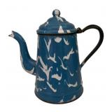 Vintage Enamel Coffeepot - 11" Tall