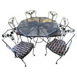 7 Piece Wrought Iron Patio Dining Set