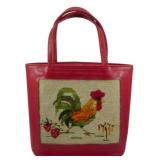 Lily Bet Filbert Needlepoint Rooster Tote