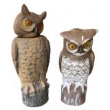 2 Owl Statues - 18" Tall