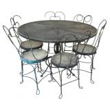 Metal Patio Table & Chairs - 35 x 27