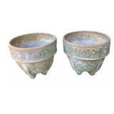 2 Ceramic Planters - 12 x 4