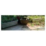 3 Concrete Planters - 10 x 29 x 14