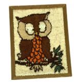 Framed Shag Needlepoint Owl - 30 x 23