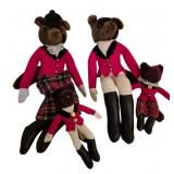 Lot of Fox Family Bears in Equestrian Attire