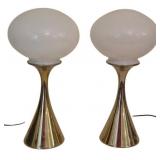 Pair Mid-Century Laurel Mushroom Lamps 16"