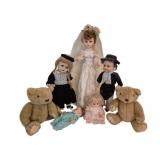 Collection of Vtg Dolls and Teddy Bears