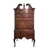 Queen Anne Style Mahogany Highboy Chest
