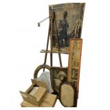 Group Lot Art & Frames w/ Easel & Prints