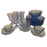 26pc Blue Madrid Depression Glass Set