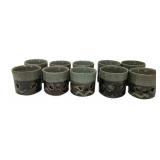 Japanese Pottery Cups w/ Crackle Glaze 3.5"