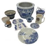 Assorted Blue & White Ceramics Collection