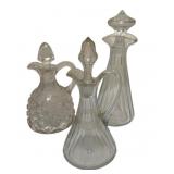 3 Vintage Vinegar Cruets - 8" Tall