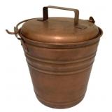 Copper Bucket w/ Lid - 10 x 8.5