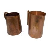 2 Copper Pitchers - 8" Tall