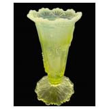 Northwood Vaseline EAPG Uranium Glass Vase