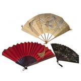 Group of 3 Vintage Folding Fans
