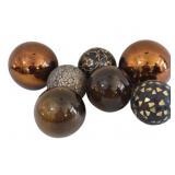 7 Glass Decorative Balls 5"x5"