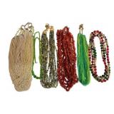 6 Vintage Beaded Necklaces