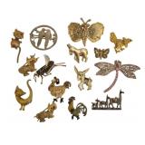 Vtg Animal Figural Brooch Pin Collection