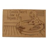 Vintage Wooden Postcard