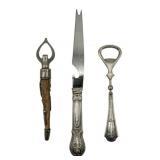 3 Decorative Sterling Utensils