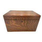 Vtg Quarter Sawn Oak Humidor Tobacco Box