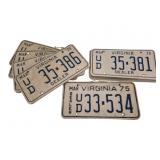 16 Vtg Virginia Dealer License Plates 1970s