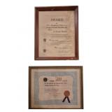 Two 1955 Ford Motor Company Awards Framed