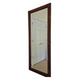 Dark Wood Framed Wall Mirror 48"x19.5"