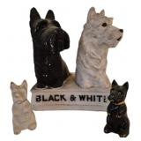 Black & White Whisky Figurines & Shakerss